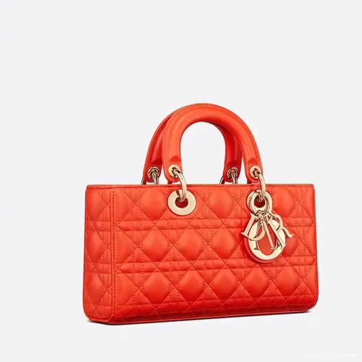 Cheap Orange Lambskin Cannage D-Joy Bag Medium Lady 0406 Hot Sale